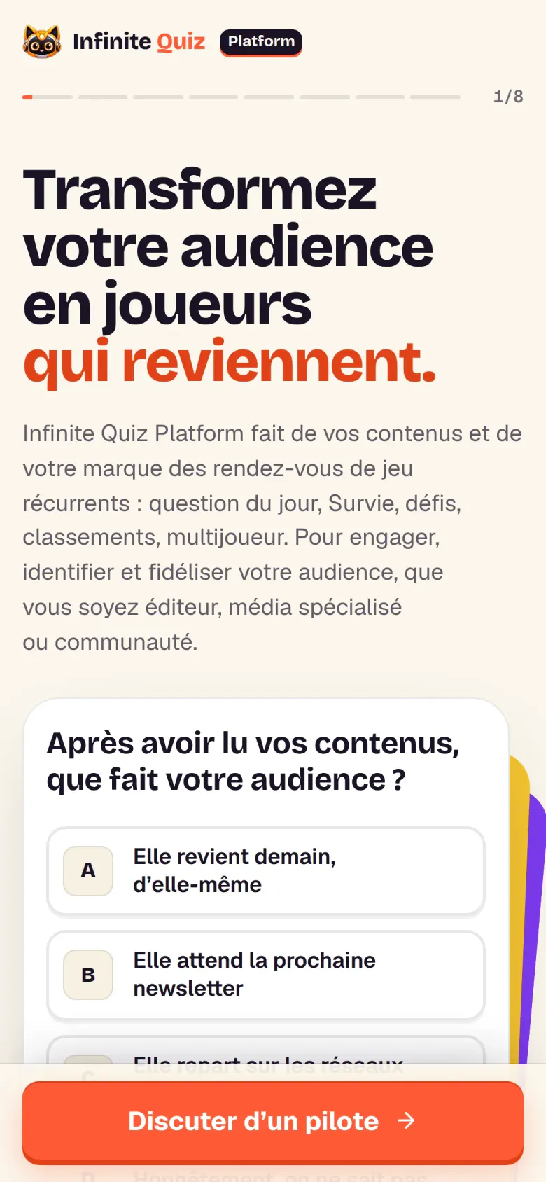 The same page on a phone.